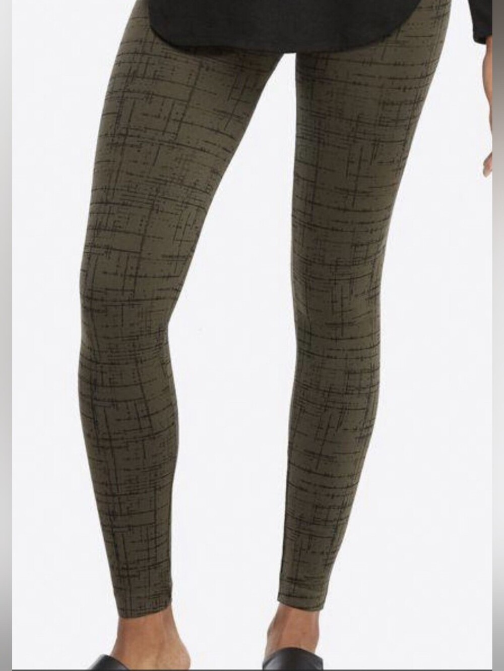 SPANX Look At Me Now Seamless Compression Leggings Olive Green M
